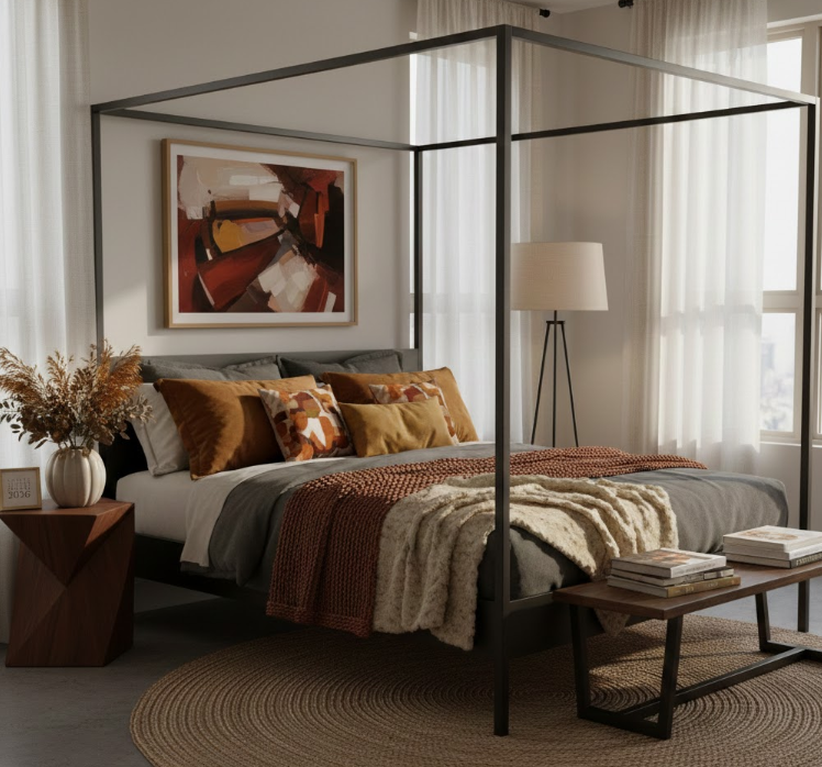  Modern Four-Poster Sophistication