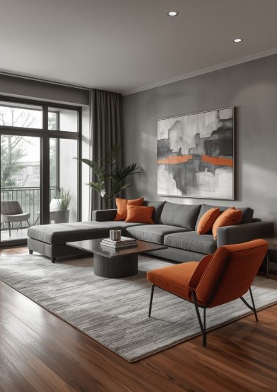 Modern Orange and Gray