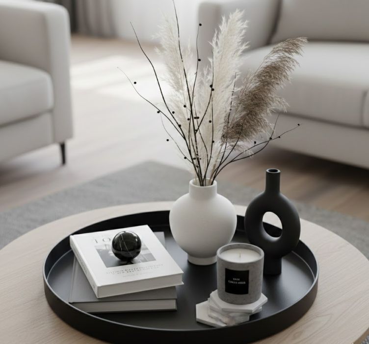 Monochromatic Coffee Table Tray