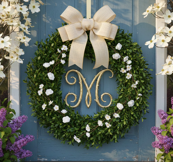 Monogrammed Boxwood Beauty