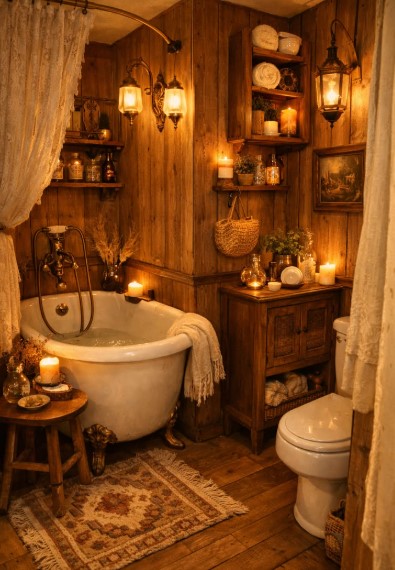 Moody Vintage Bathroom