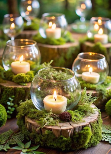 Moss-Covered Centerpieces