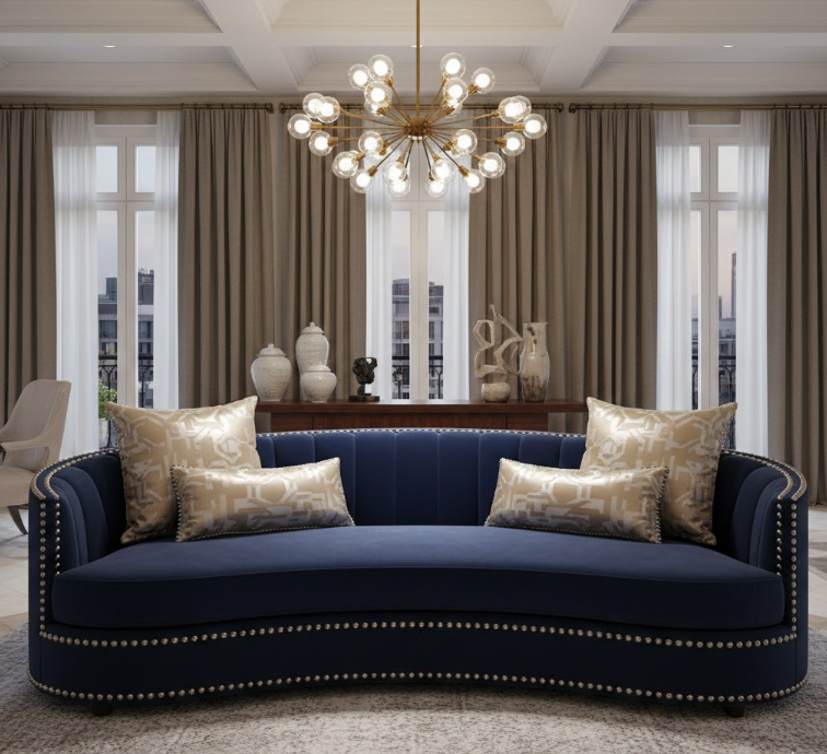 Nailed Trim Accent Sofa