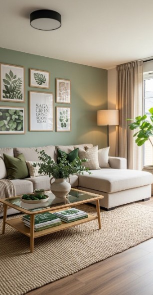 Natural Beige and Green
