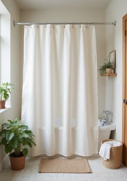 Natural Fiber Shower Curtains