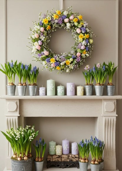 Nature-Inspired Spring Mantel Decor