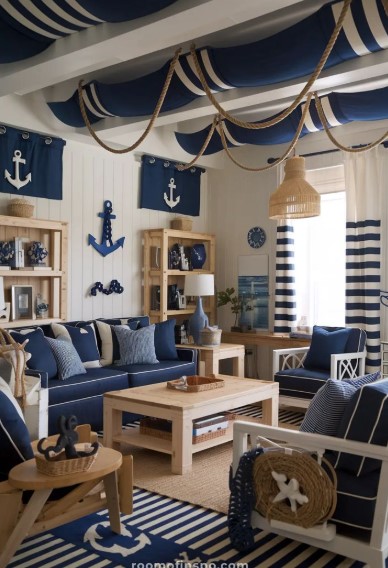Nautical Rope and Blue Accents