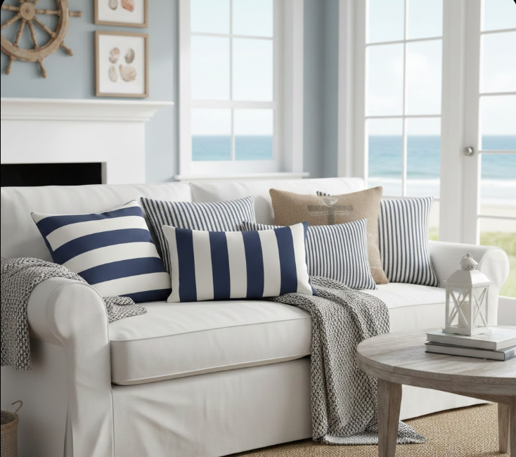 Nautical Stripe Throw Pillows