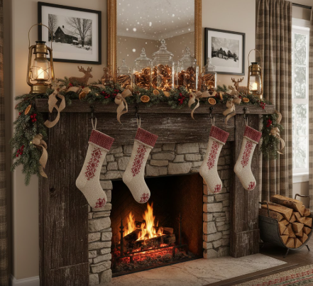 Old-Fashioned Farmhouse Mantel