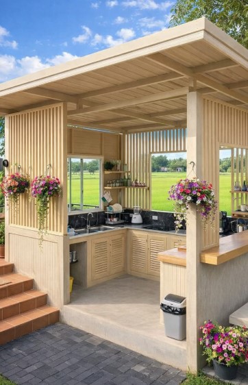 One-Wall Outdoor Kitchen