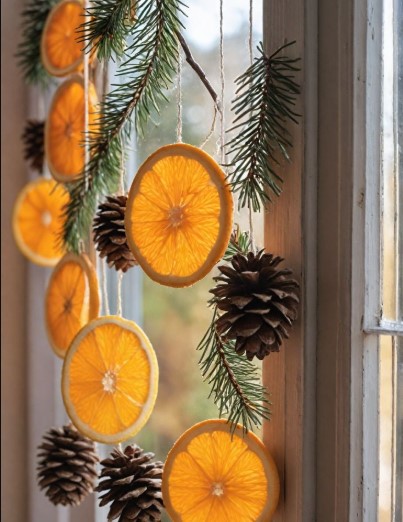 Orange Slice & Pine Garlands