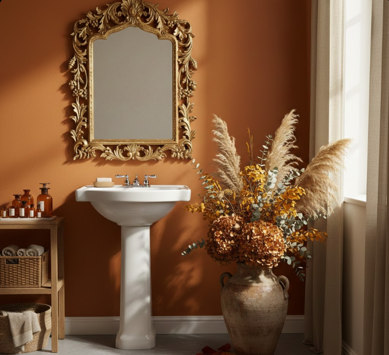 Ornate Mirrors and Dried Florals