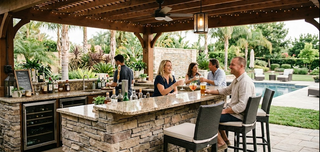 Outdoor Bar With Seating