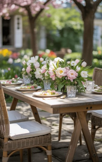 Outdoor Dining with Festive Tableware