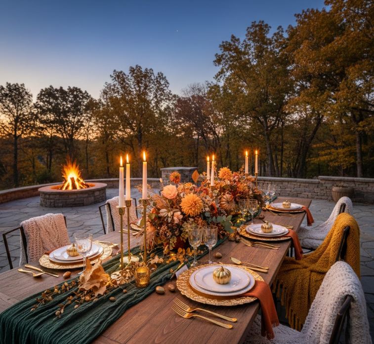 Outdoor Elegance with Gold Touches