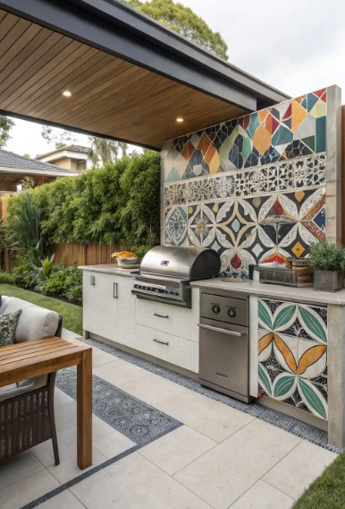 Outdoor Kitchen Backsplash