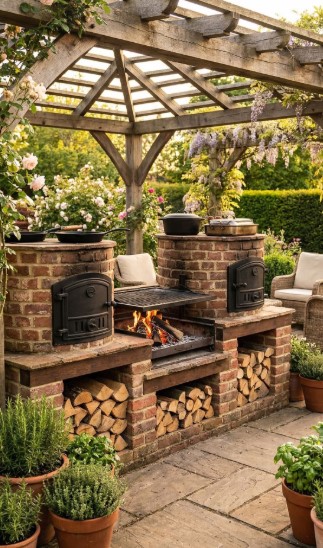 Outdoor Kitchen Fireplace