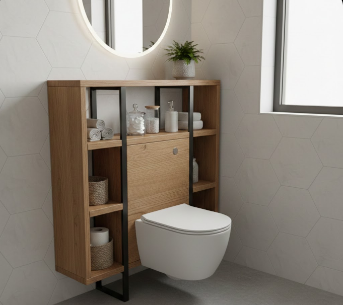 Over-Toilet Shelving That Looks Intentional