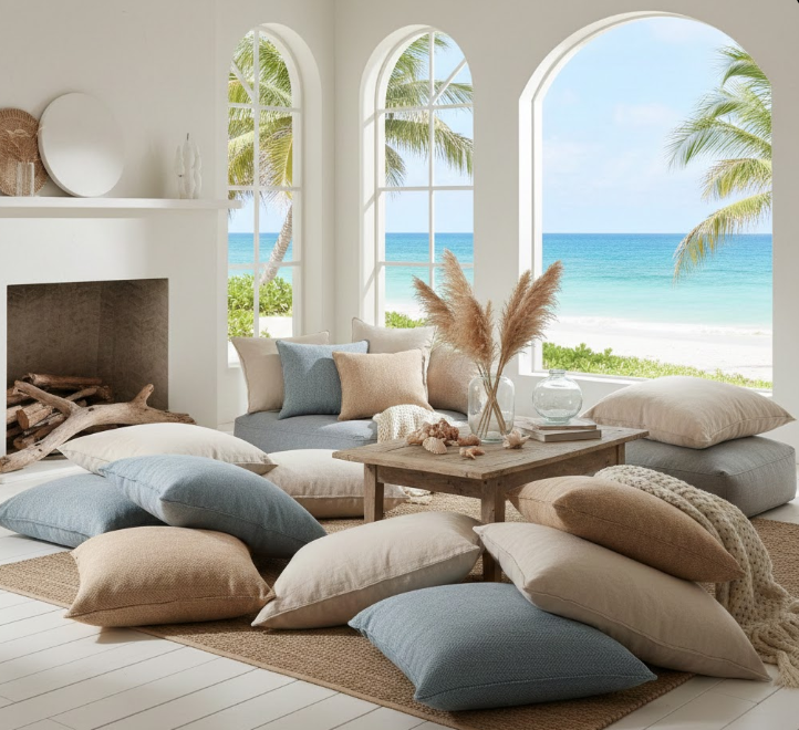 Oversized Linen Floor Cushions