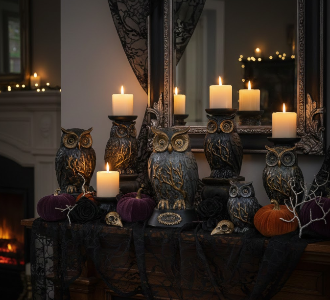 Owl-Shaped Candlelit Nights