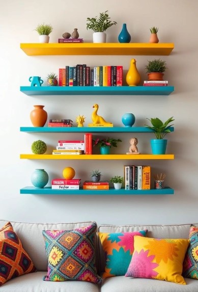 Paint Shelves to Match the Wall