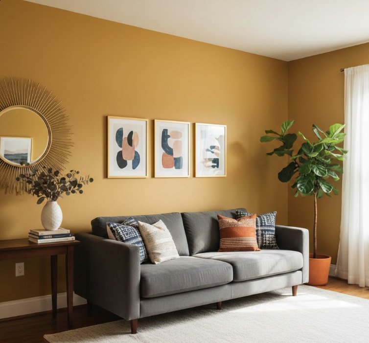 Paint the Walls Mustard Yellow