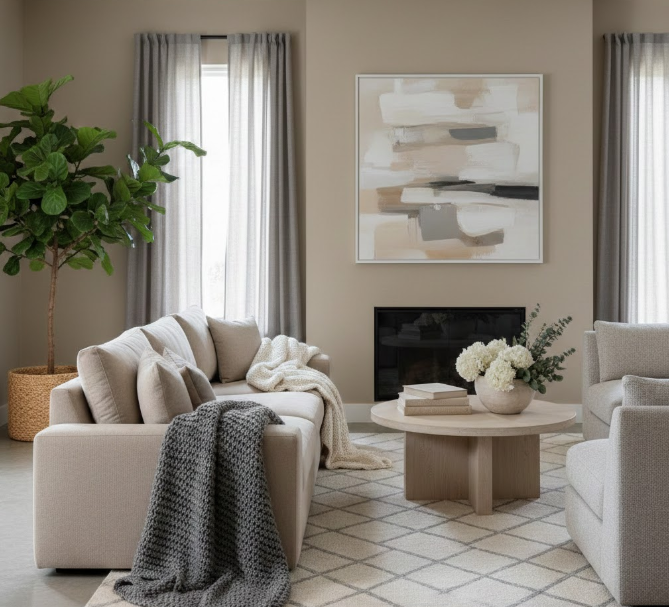Pair Beige With Grey