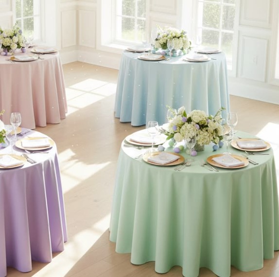 Pastel-Colored Table Linens