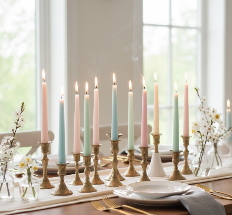 Pastel Taper Candles