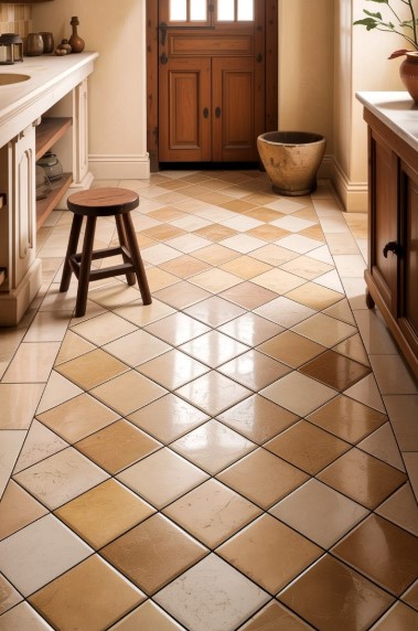 Patterned Warm Floor Tile
