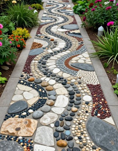 Pebble Mosaic Path