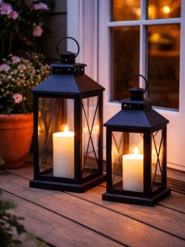 Pillar Candles in Lanterns