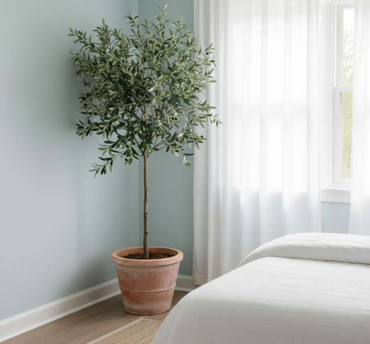 Place a Tall Potted Olive Tree