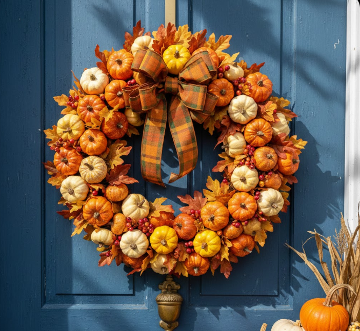 Playful Pumpkin-Shaped Wreath