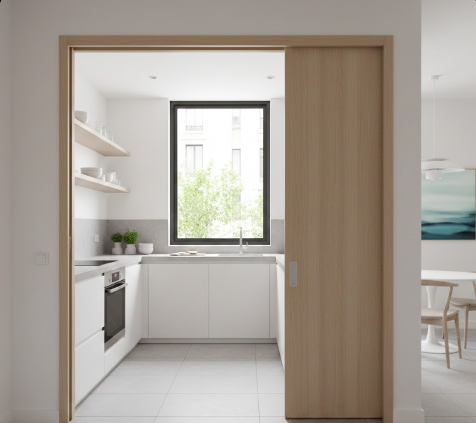 Pocket Door or Open Entry
