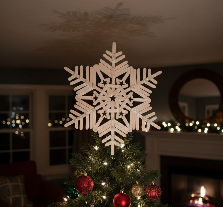 Popsicle-Stick Snowflake Topper