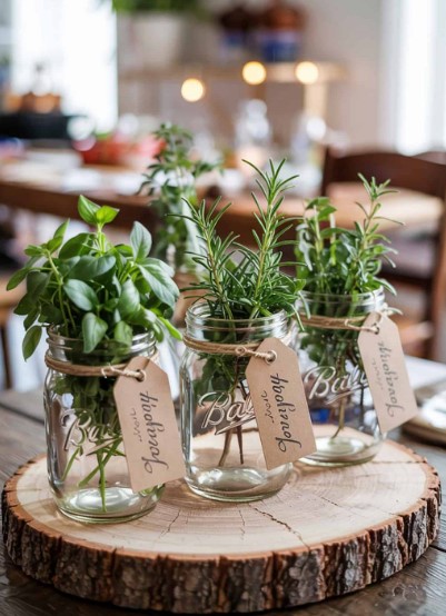  Potted Herbs as Table Centerpieces