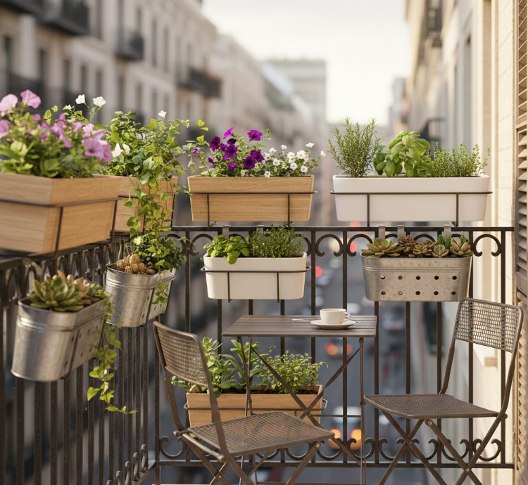Rail Planters for Tiny Balconies