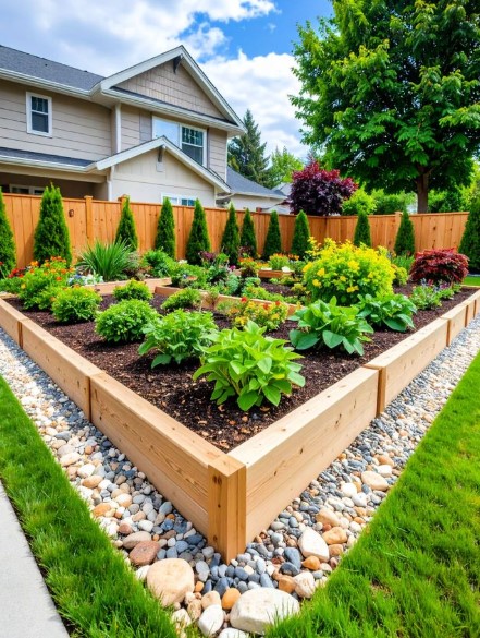 Raised Rock Garden Bed