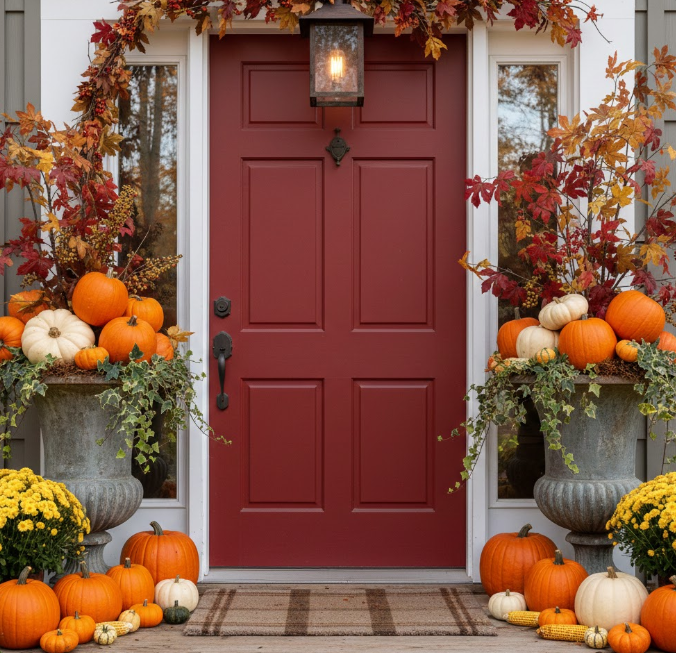 Red Door Pumpkin Planter