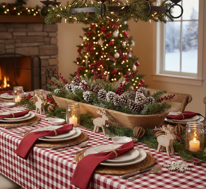  Red and White Gingham Tablecloth With Country Charm
