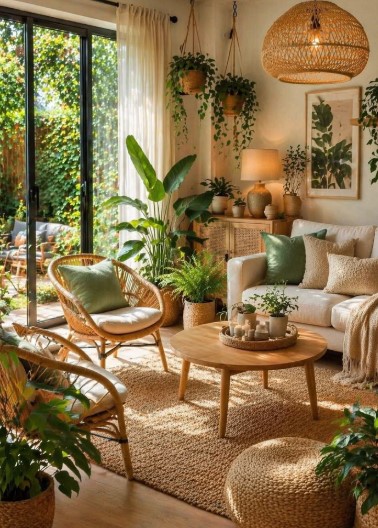 Relaxed Earthy Boho Living Room