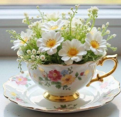Repurpose Vintage Teacups with Fresh Blooms