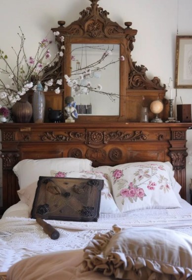  Repurpose a Mantel as a Headboard