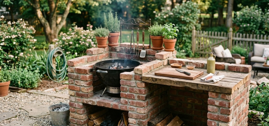  Repurposed Brick BBQ Station