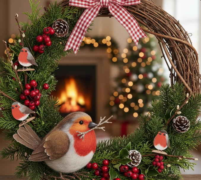  Robin Christmas Wreath 