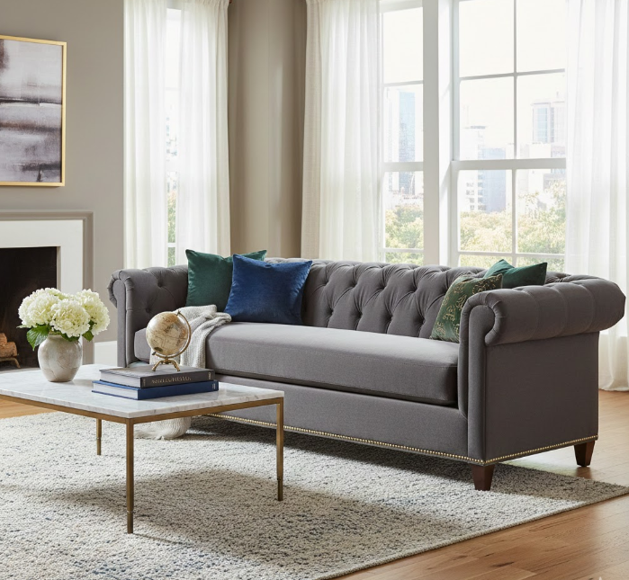 Roll-Arm Chesterfield Hybrid