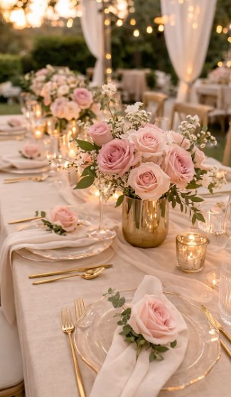 Rose Gold and Peony Romance