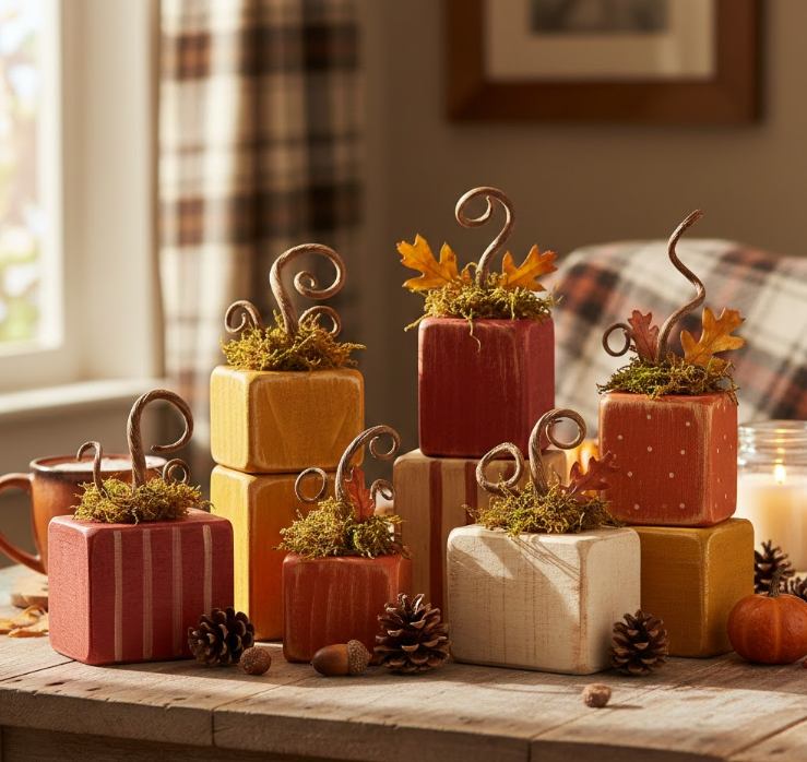 Rustic Block Pumpkin