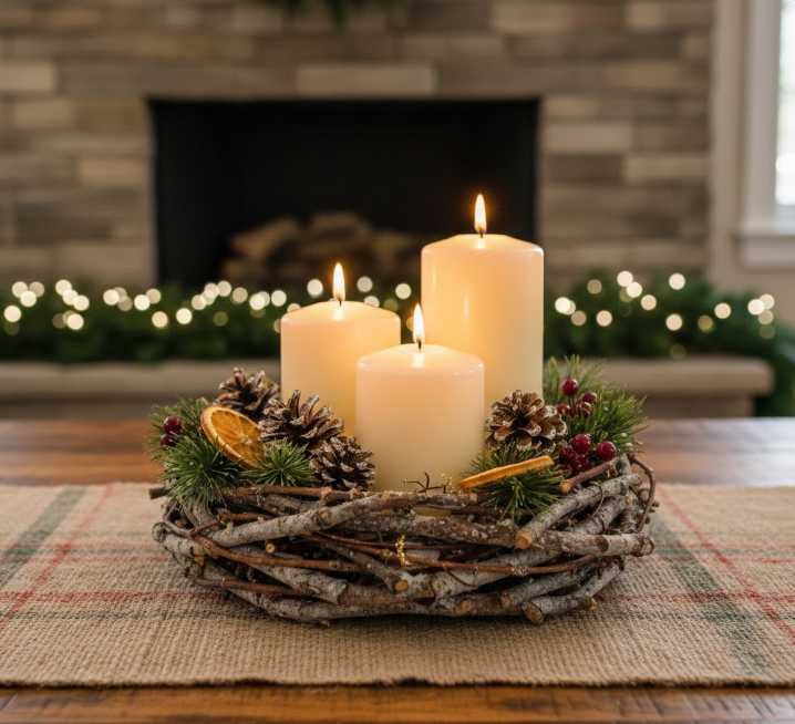 Rustic Candle Centerpiece